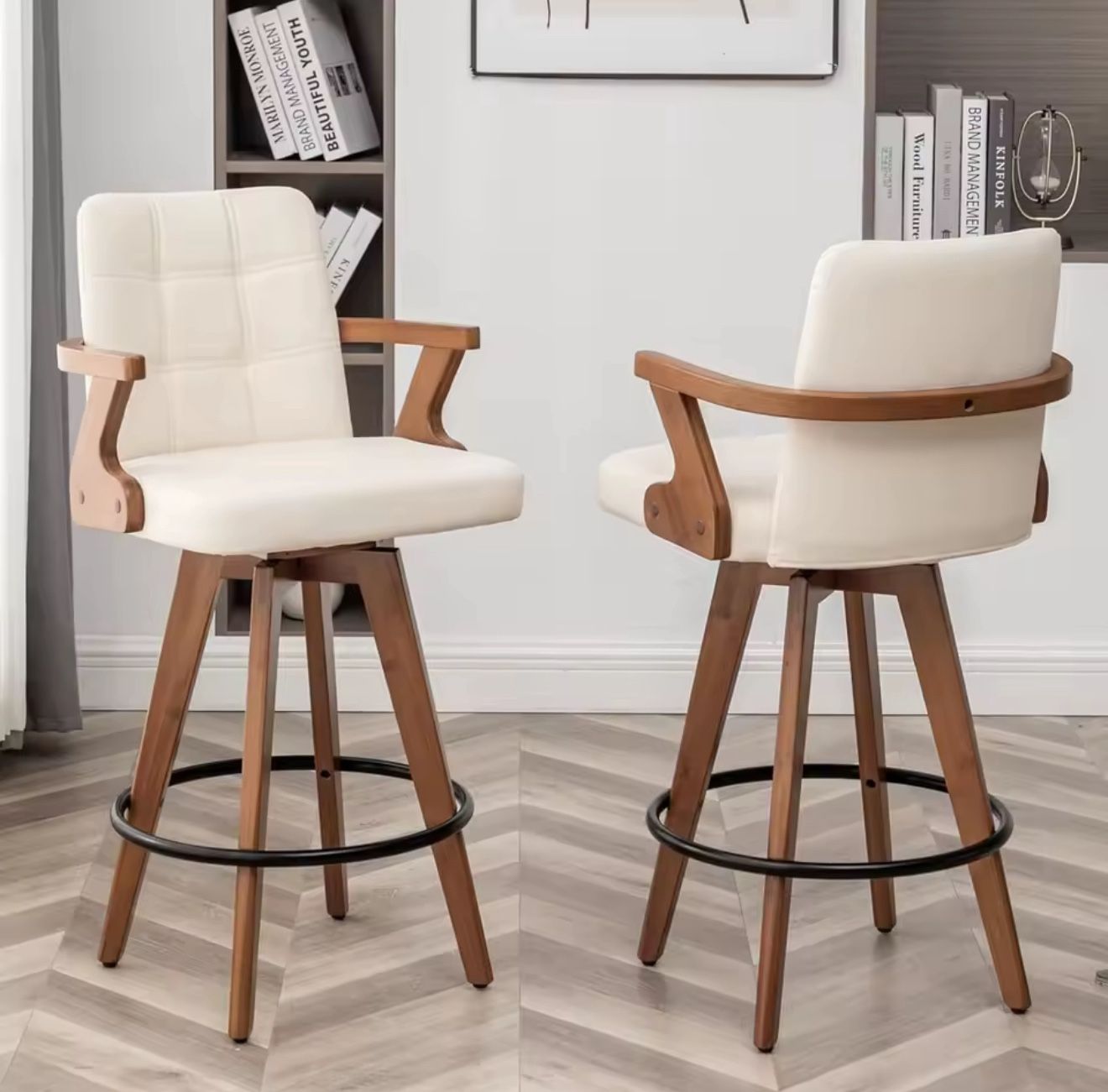 πͺ Luxury 26β Leather Swivel Bar Stools (Set of 4)