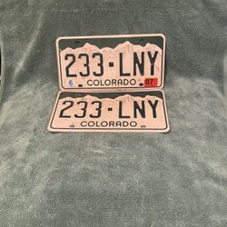 Colorado Classic Car License Plates Clean Pair