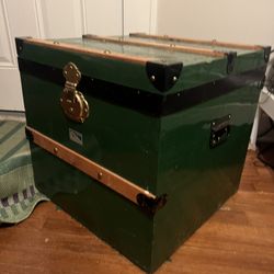 Set Of 2! Green Antique Chest