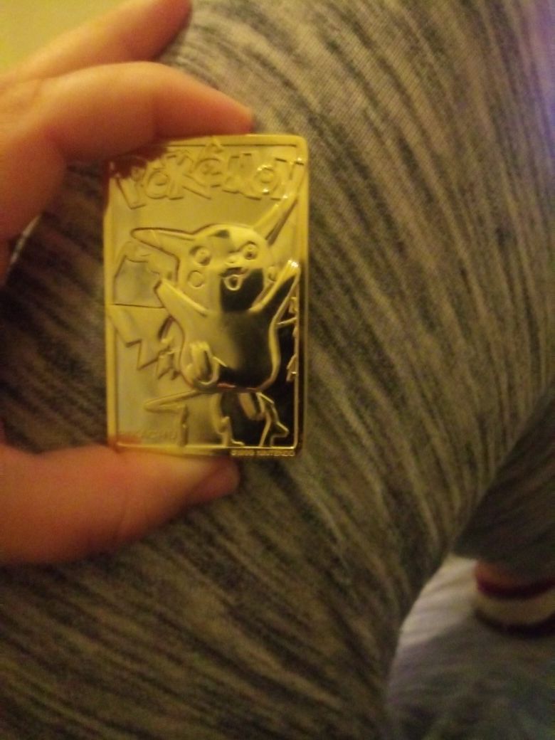 Pokemon gold plated card