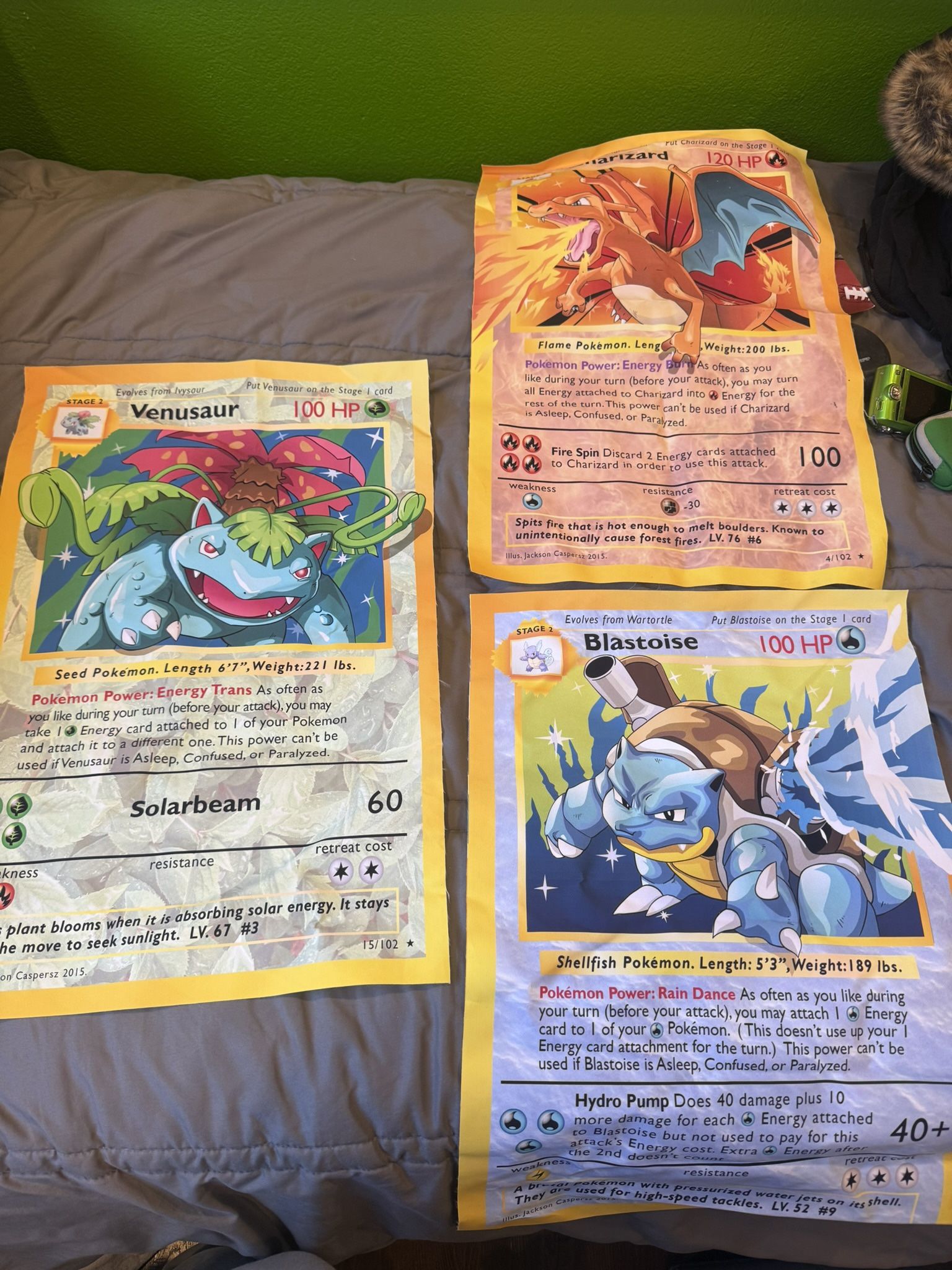 3 Pokemon Fabric wall Hanging Decorations