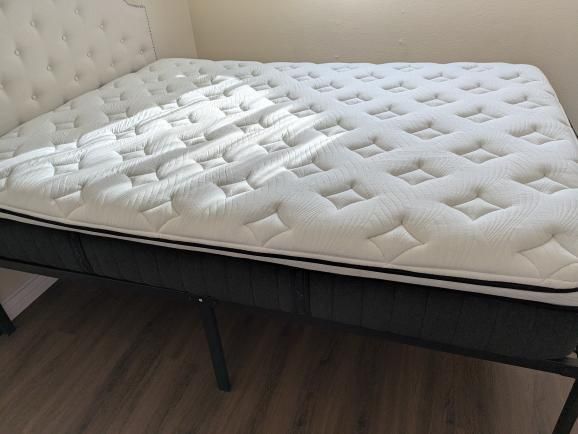 Queen Mattress with Bed Frame and Headboard