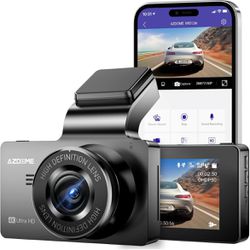 4K Dash Cam with WiFi App Control, 3'' IPS Screen Dashboard Camera for Cars,Night Vision, 24H Parkin
