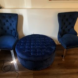 2 Chairs And Ottoman 