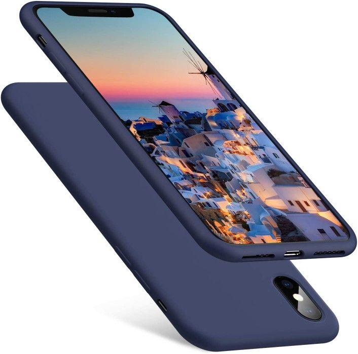 iPhone Xs Case/iPhone X Case, Liquid Silicone Phone Case, Gel Rubber Shockproof Cover Full Body Protection Case (with Soft Microfiber Lining)