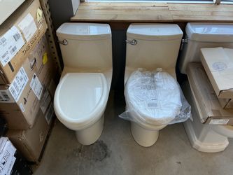 Two-Piece Elongated Toilet Bisque/Bone Color