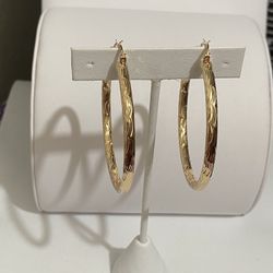 55mm 14k Gold Plated Hoops