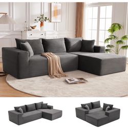 Boneless Couch With Right Facing Chaise 