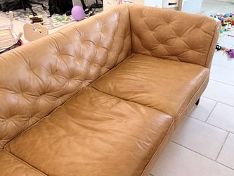 Poly & Bark Essex 89” Full-Grain Italian Leather Sofa – Cognac Tan –$800 OBO