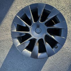 20 Inch Tesla Rims With Sensors And Curb Rash Guards