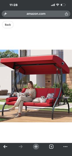 Outdoor porch swing with canopy