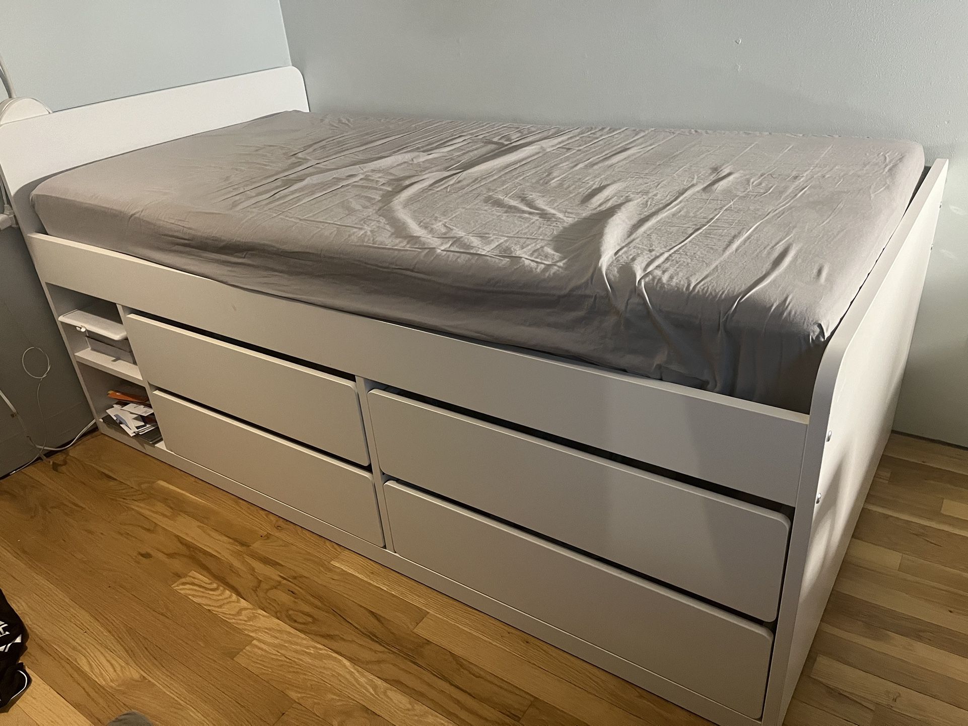 Twin Bed with Storage- IKEA Slakt 