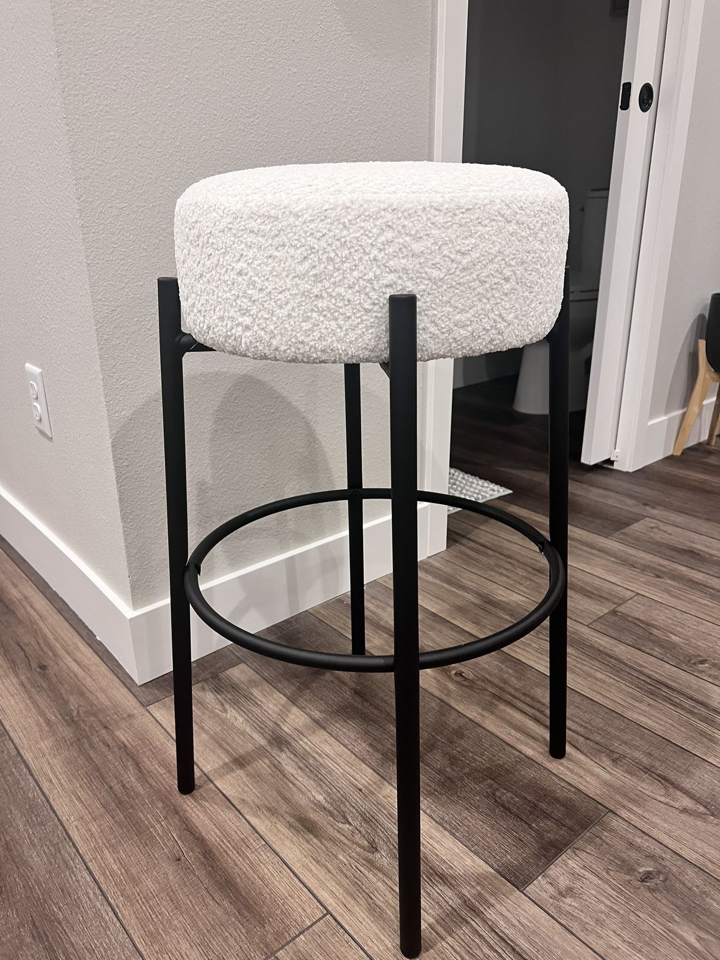 Nathan James 29” Boucle Backless Barstool - Two Stools