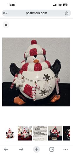 Large Christmas/Holiday Themed TEA Light Penguin Candle Holder, Kohls