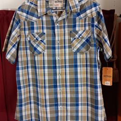 Urban Pipeline Button Down Short Sleeve Plaid Mens Shirt NWT Size XL