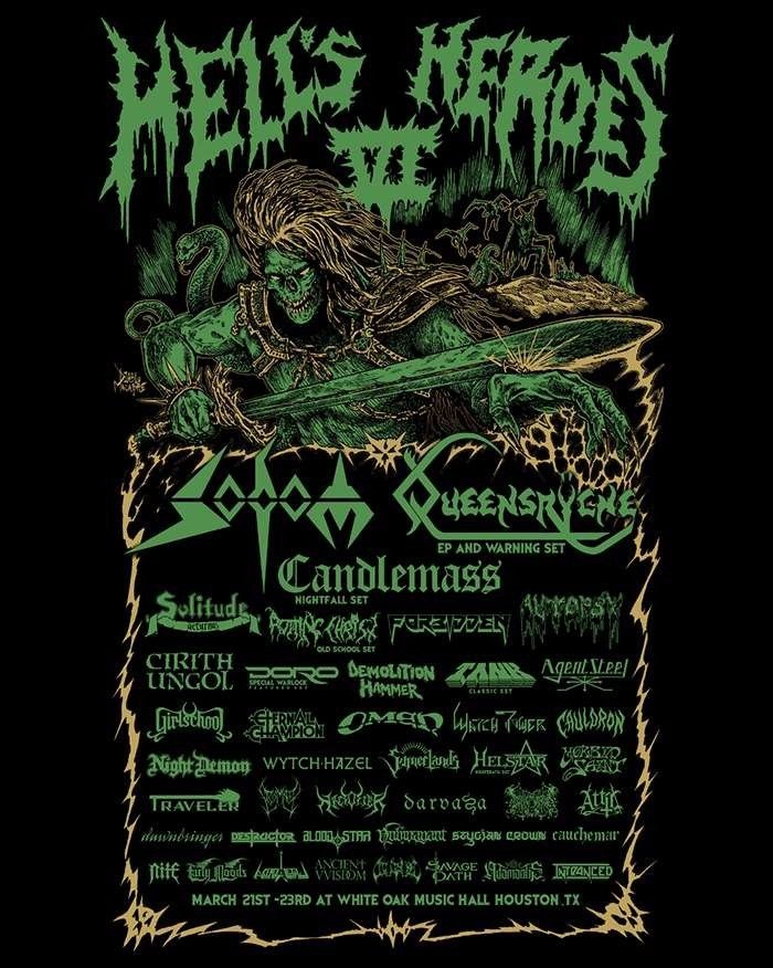 2 Tickets For Hell's Heroes VI 3 Day Fest Houston TX 3/21-3/23 2024