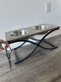 Elevated Dog Feeder. Dog Feeding Station. Pet Bowl Stand. 