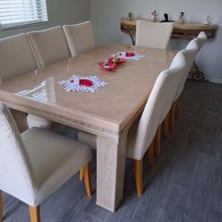 Large Dinning Room SET, Seats 8-10 ppl, Mirror & Console Table