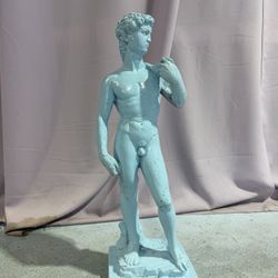 Blue Greek Inspired Male Statue 