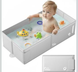 Baby Collapsible Bathtub Travel Bath Tub For Baby Foldable Portable Easy Storage Reinforced Structure Lightweight Travel Essentials For 3 Months-3yrs