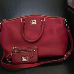 Dooney Bourke Dillen Satchel with coin purse Red