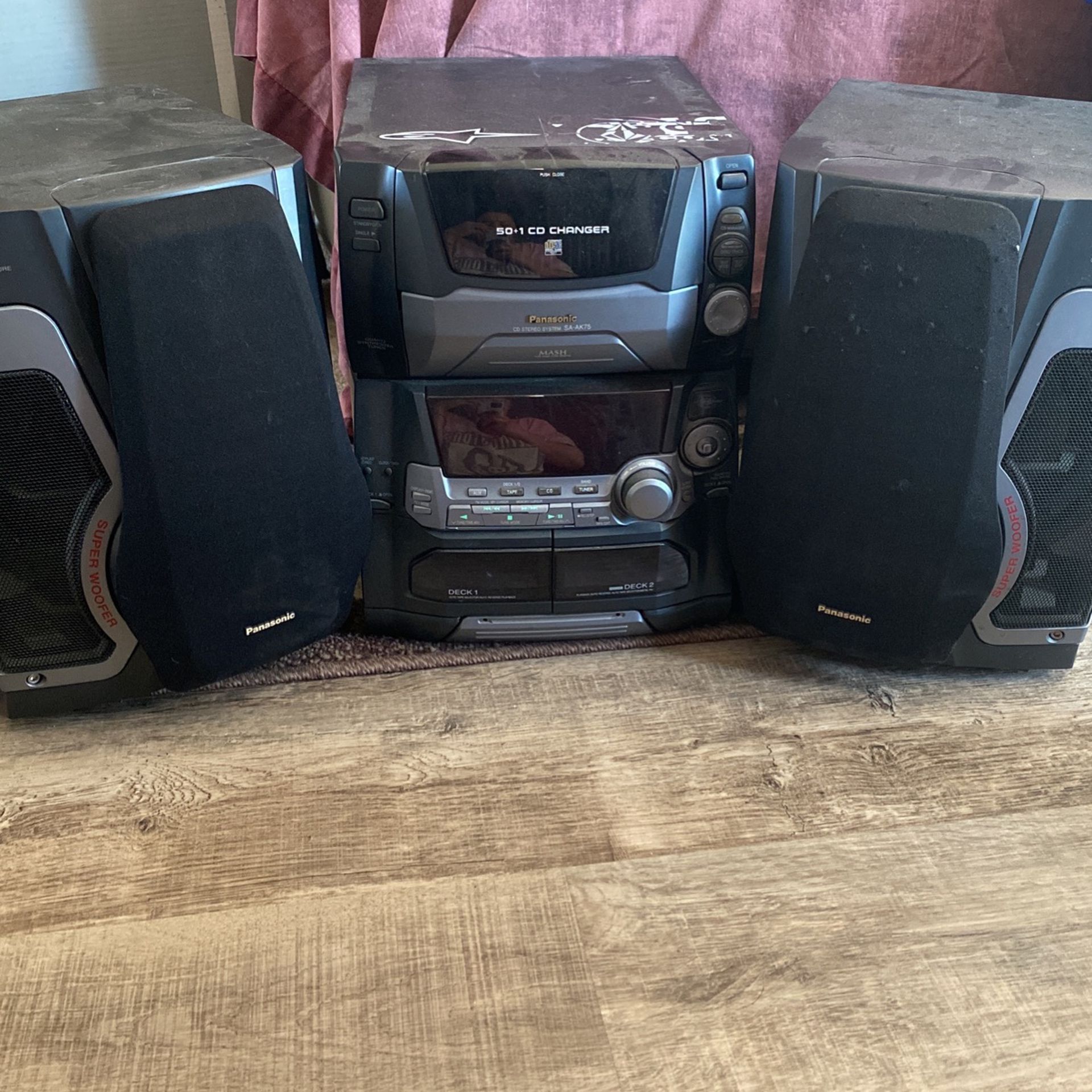Panasonic Stereo & Speaker System With Super Woofer