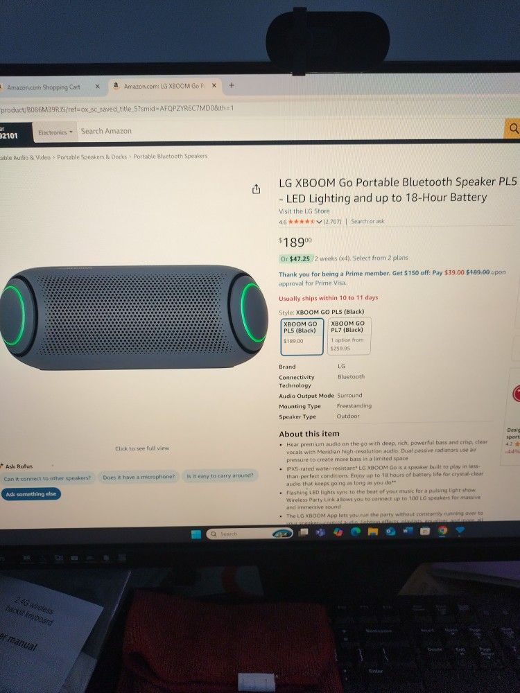 LG  XBOOM GO Portable Speaker PL5