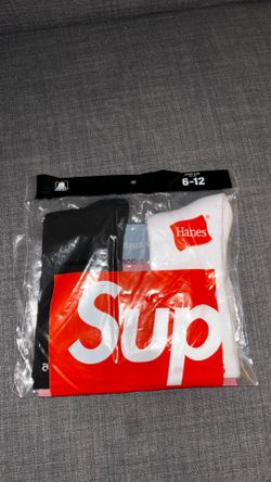 Supreme x Hanes Crew Socks (Black & White) – New