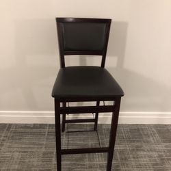 Linon Kristle 30" Folding Mid Back Bar Stool, Merlot/Dark Brown Faux Leather