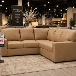 🛋️ Genuine Leather Sectional – Only $1,599! 🤩