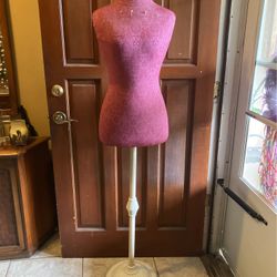 Pink Brocade Dress Form -65” Tall