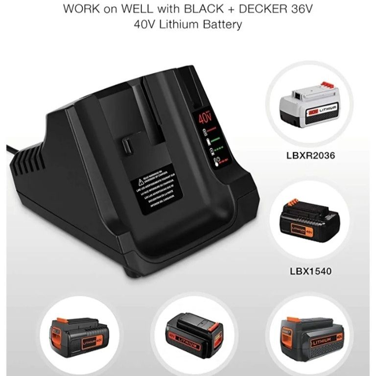 LCS36 LCS40 Replace For Black and Decker 36V/40V MAX Lithium Battery  Charger US