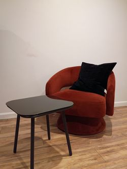 Oranges Rust Velvet Swivel Accent Chair