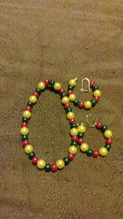 Handmade necklace bracelet and earring set