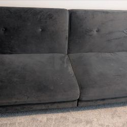 Grey Velvet Futon