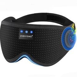 Breathable Wireless Bluetooth Headphones Sleep Eye Mask - Black