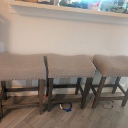 3 Upholstered Bar Stools