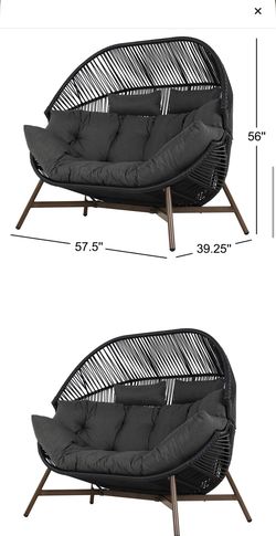 Double wicker egg chair