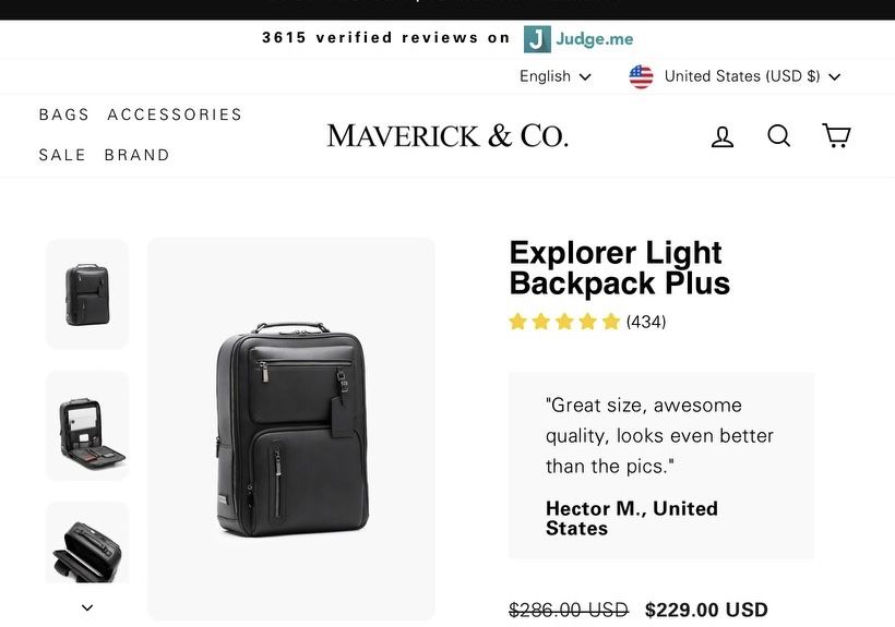 maverick & co explorer black bookbag
