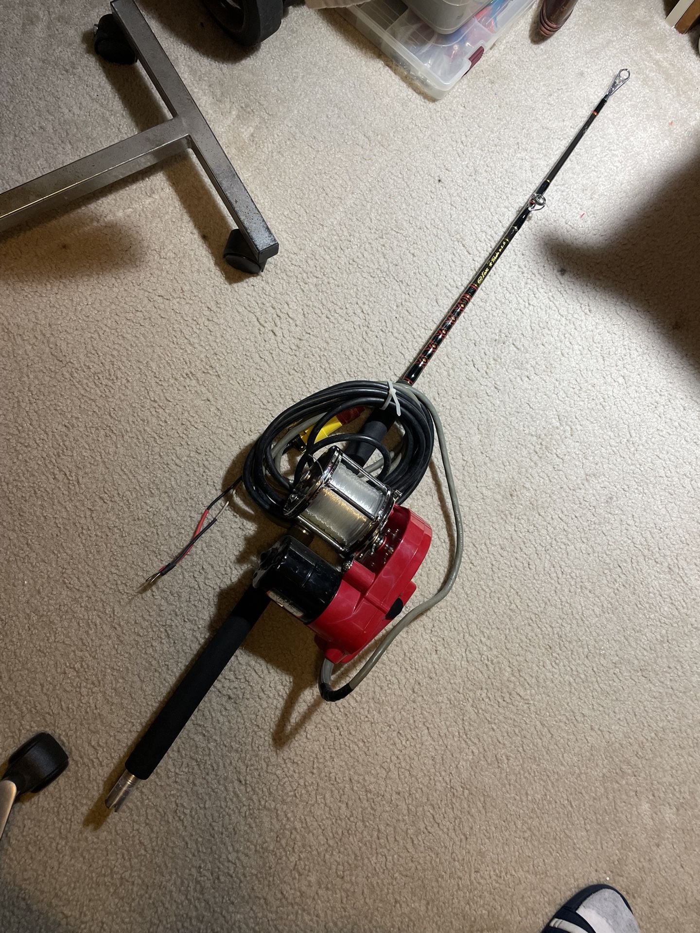 Penn Elec-tra-mate electric reel star custom pole works great good for kite fishing 12 volt