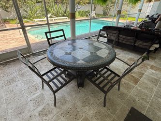 Landgrave 52” Round Patio Table & 4 Chairs