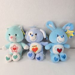 Vintage Lot Of 3 Care Bears Cousins Plush 2004 Swift Heart Rabbit New with tag smoke free home