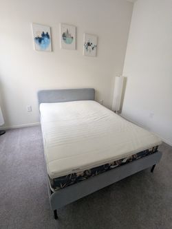 IKEA Slattum Full Bed Frame + Mattress + Topper