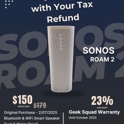🔊 Sonos Roam 2 (White) – $150 | Portable Smart Speaker + Warranty | Tax-Free