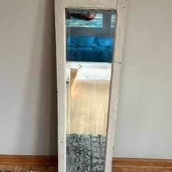 Antique Rustic Wall Mirror - Wood, Farmhouse Chic