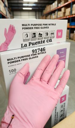 Pink gloves nitrile 4mil