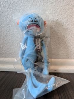 Mr. Meeseeks comicon collectibles still in bag.