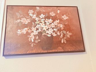 Brown painting with flowers