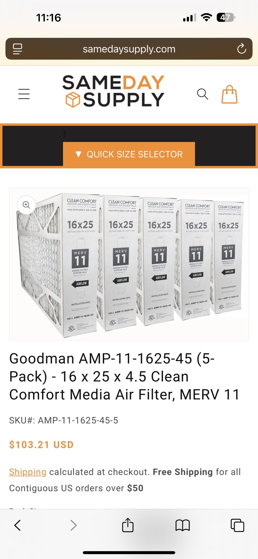Comfort Media Air Filter