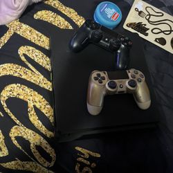 PS4 With Two Controllers And Power Cable And HDMI Cable One T Memory Great System Fun And Well Maintained 
